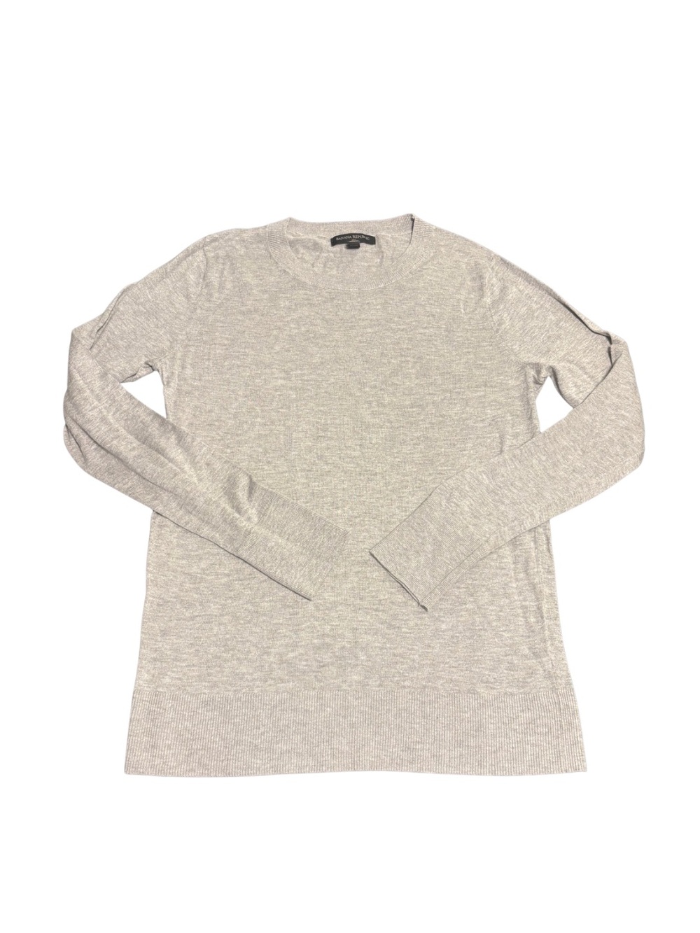 Banana Republic Light Heather Gray Crewneck Sweater